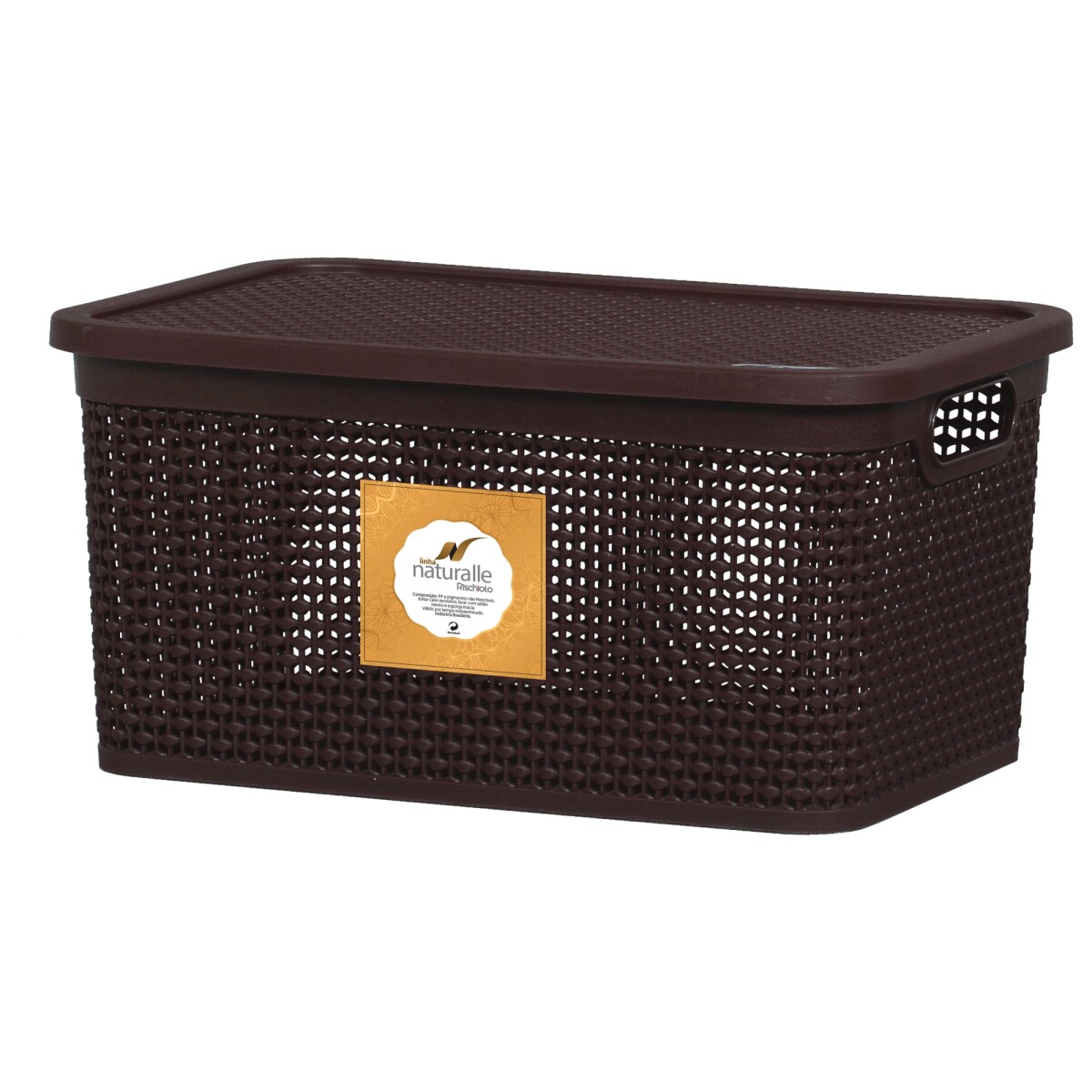 CAJA ORGANIZADORA SIMIL RATTAN 2.5LTS MARRON - Sin color 
