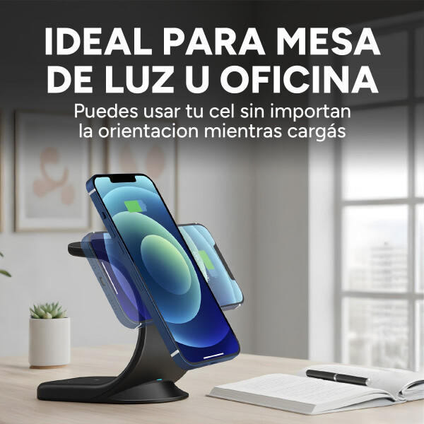 Base De Carga Inalambrica 3 En 1 Magnetico P Iphone 15W Fast Color Negro