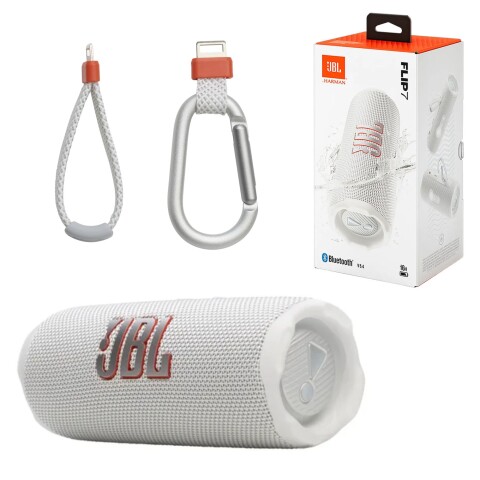 Parlante JBL Flip 7 Bluetooth Resistente al Agua IP68 Blanco
