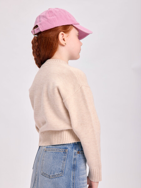 Buzo punto estampado Beige