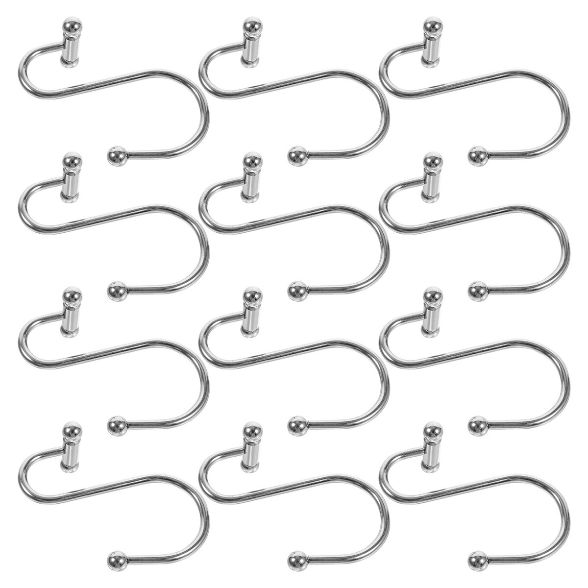 Set x12 ganchos para cortina barra - PLATEADO 