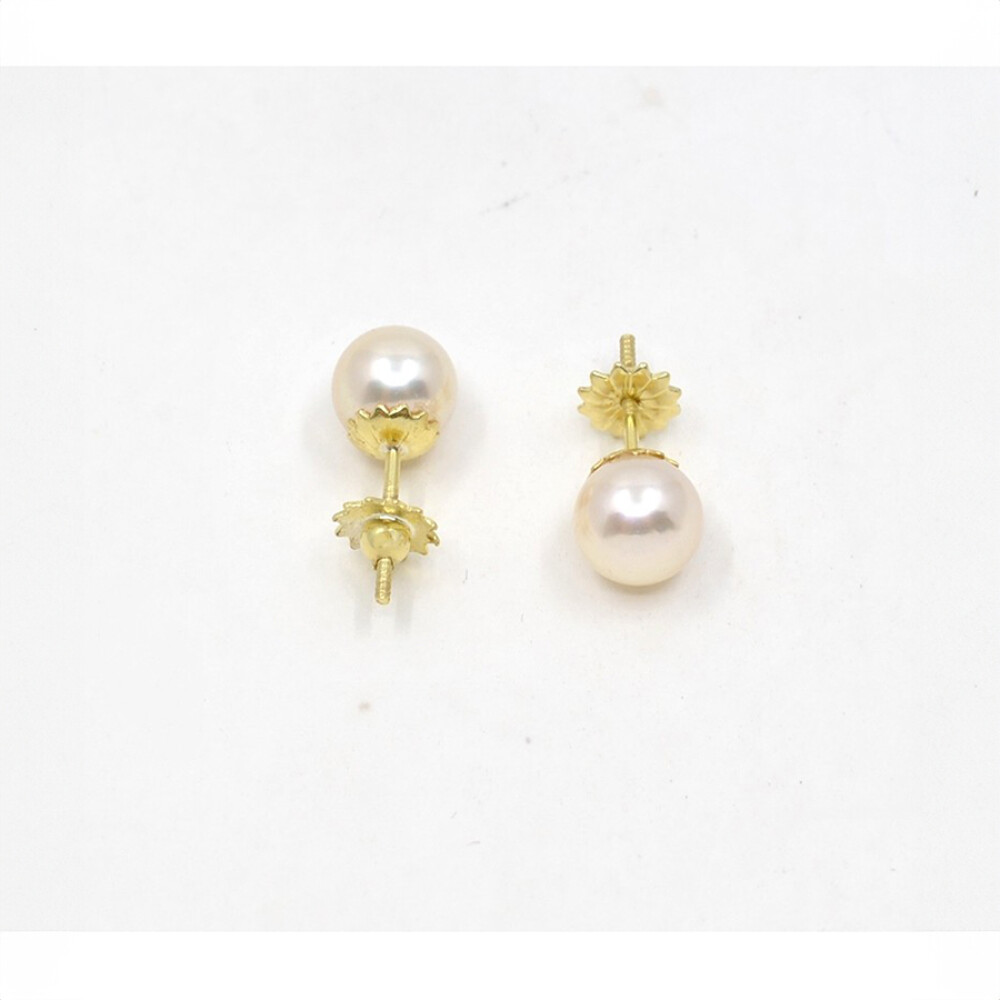 7 mm Caravanas en Oro 18 K Y Perlas De Cultivo 7 mm Caravanas en Oro 18 K Y Perlas De Cultivo