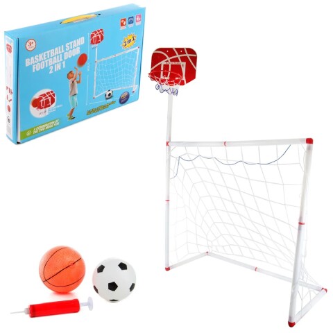 Set de fútbol y basket 2 en 1 - incluye arco y aro Set de fútbol y basket 2 en 1 - incluye arco y aro