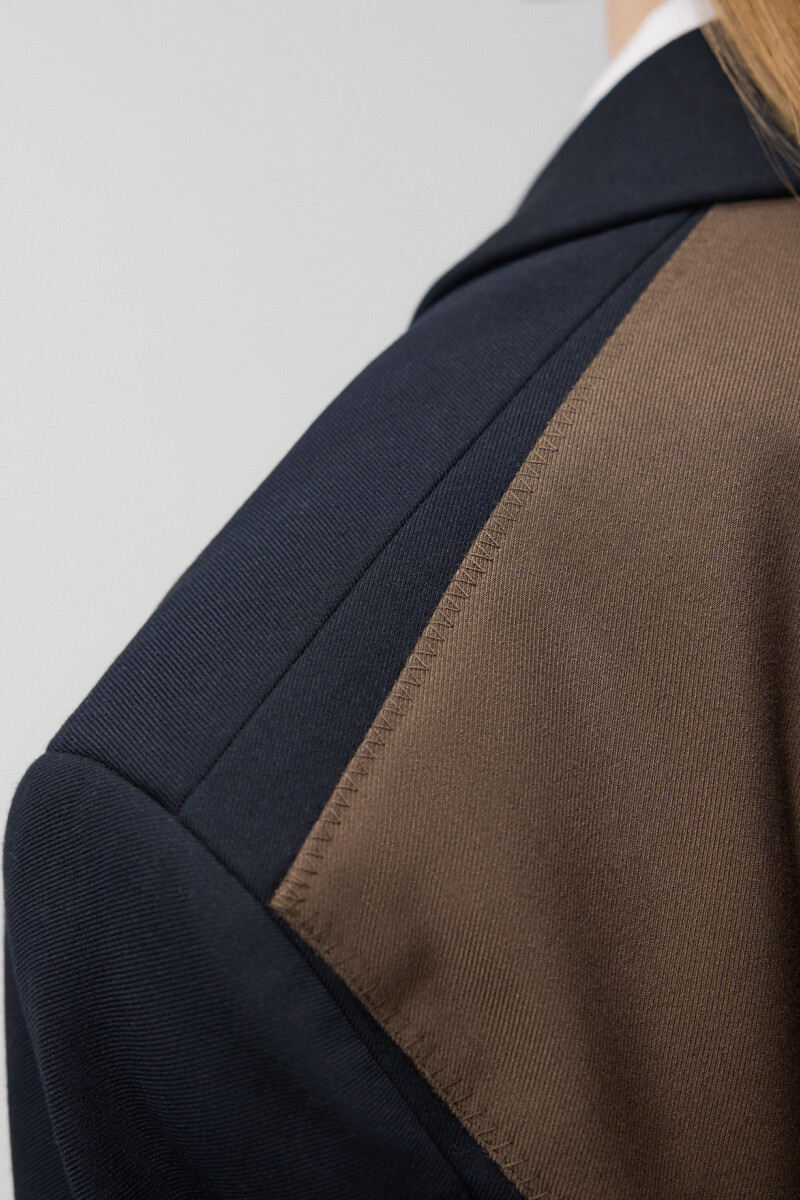 BLAZER BICOLOR Azul