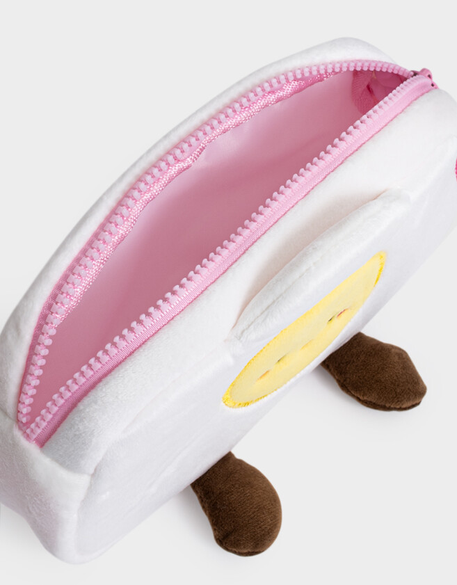 Cartucheras Peluche Cartuche Peluche Huevo Frito - Blanco