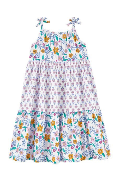 Vestido con Tirantes Diseño Floral Sin color