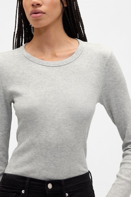 Remera Waffle Manga Larga Mujer Soft Cornflower