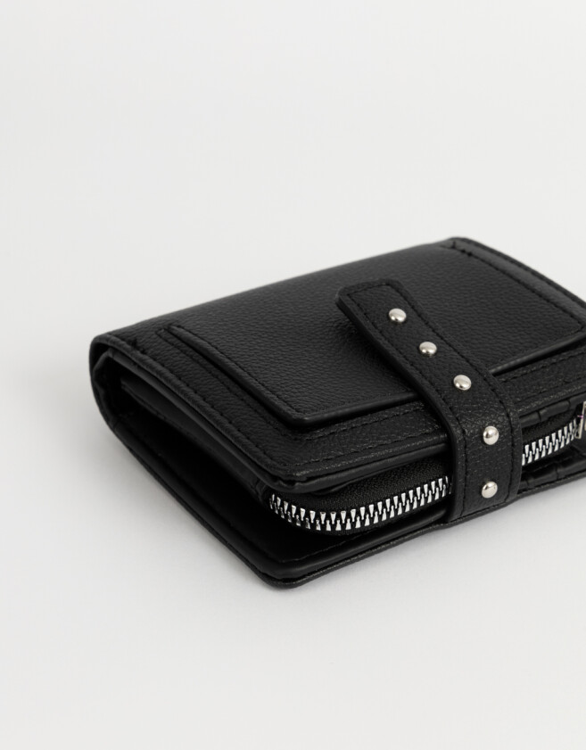 Billetera Boho Billetera Con Snap - Negro
