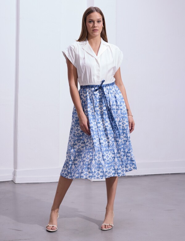 Vestido Esc Camisa L CELESTE/MULTI