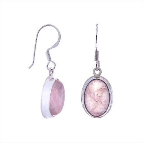 Caravanas de plata 925 y Cuarzo Rosa Caravanas de plata 925 y Cuarzo Rosa
