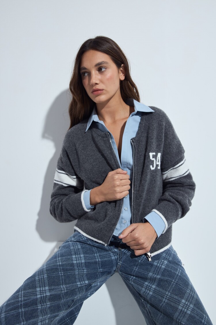 CAMPERA LEAGUE Gris Melange
