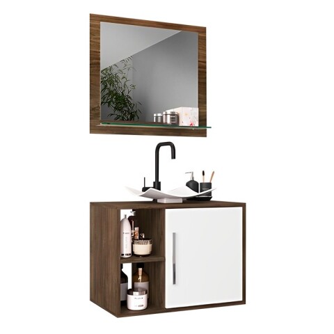 Mueble Baño Elite 1270 + Bacha + Espejo Premium 15mm Mueble Baño Elite 1270 + Bacha + Espejo Premium 15mm