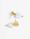 Aros Colgantes Cortos Piedras Aros Cortos De Acero Con Nácar - Dorado