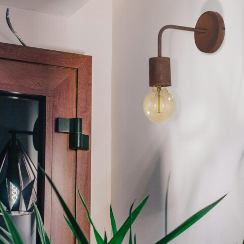 Aplique de pared portalámpara color óxido, 1xE27 JU0230