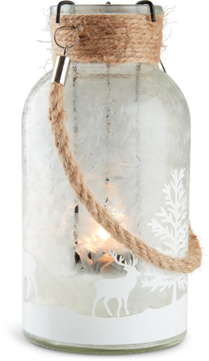Portavelas navideño KRYBBE Ø10xH20cm vidrio 