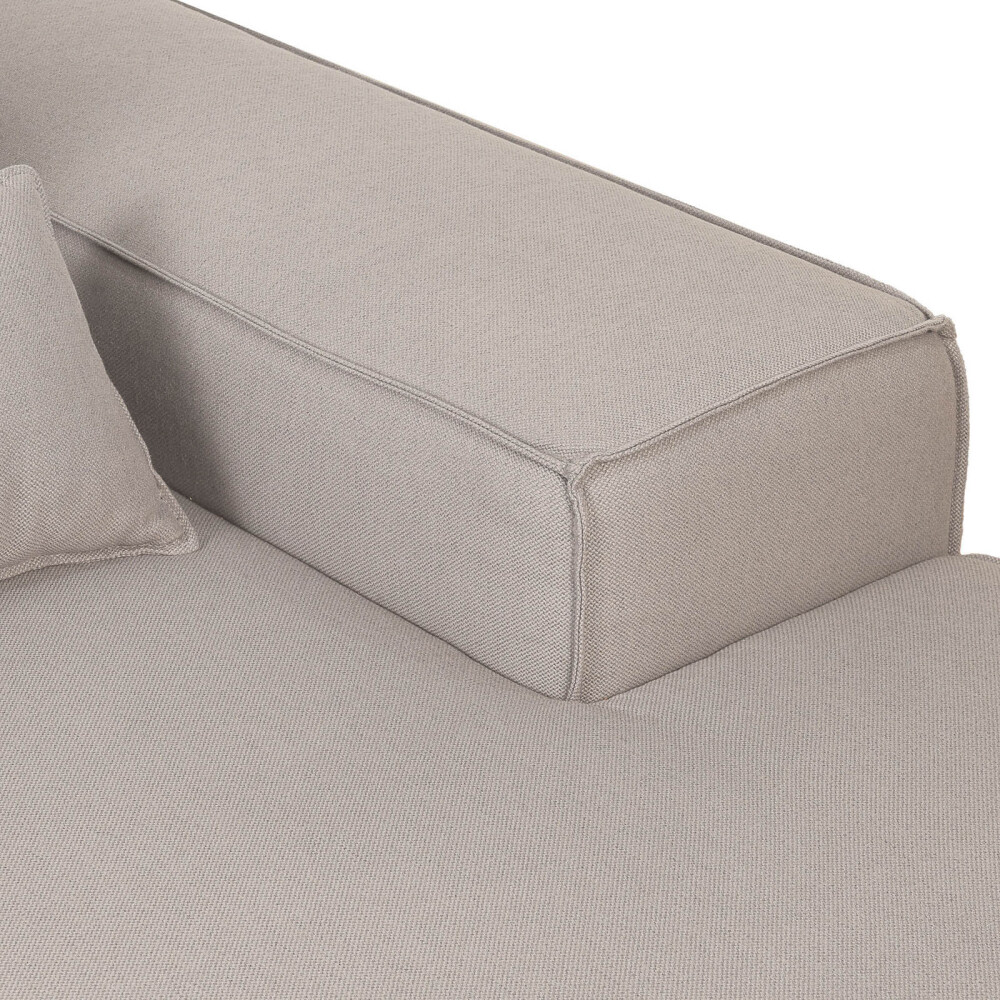 SOFÁ KAI 1 CUERPO TELA GRIS MODULAR CHAISE CON BRAZO DERECHO