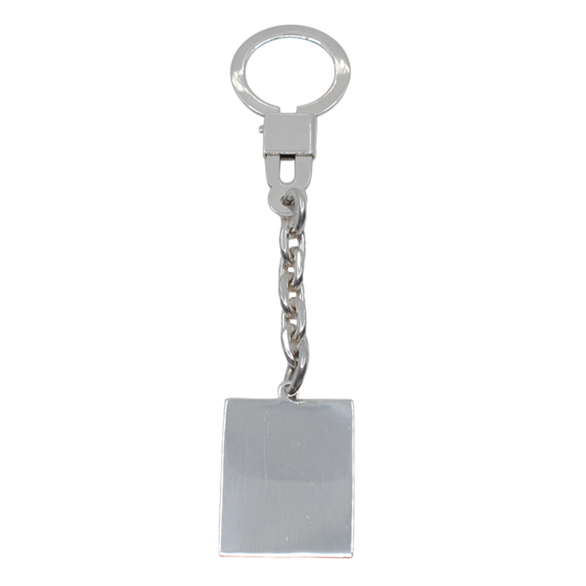 Llavero Plata 925 Medalla rectangular lisa 