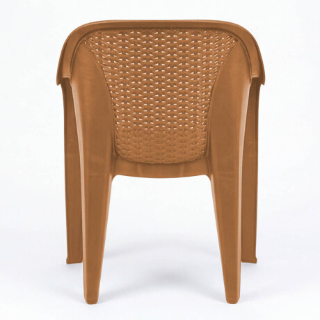 Silla Jardín Rambo Rattan Apoyabrazos Apilable Exterior Capuccino