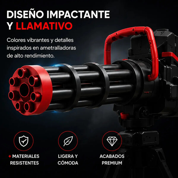 Ametralladora Lanza Bolas Hidrogel Con Tripode Jtjug100azu NEGRO
