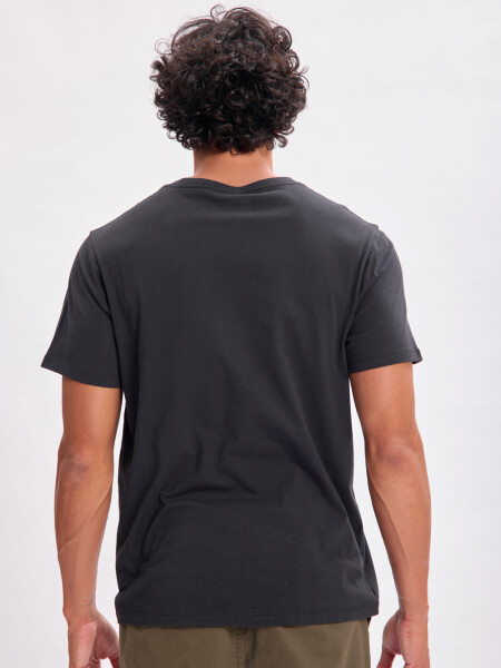 Remera manga corta cuello en v Negra