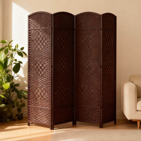 Biombo Divisor Separador Ambientes 4 Paneles Rattan 180m Rattan Imback Color Marron Oscuro Biombo Divisor Separador Ambientes 4 Paneles Rattan 180m Rattan Imback Color Marron Oscuro