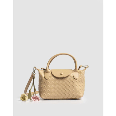 Cartera City Trenzada Amarillo Claro