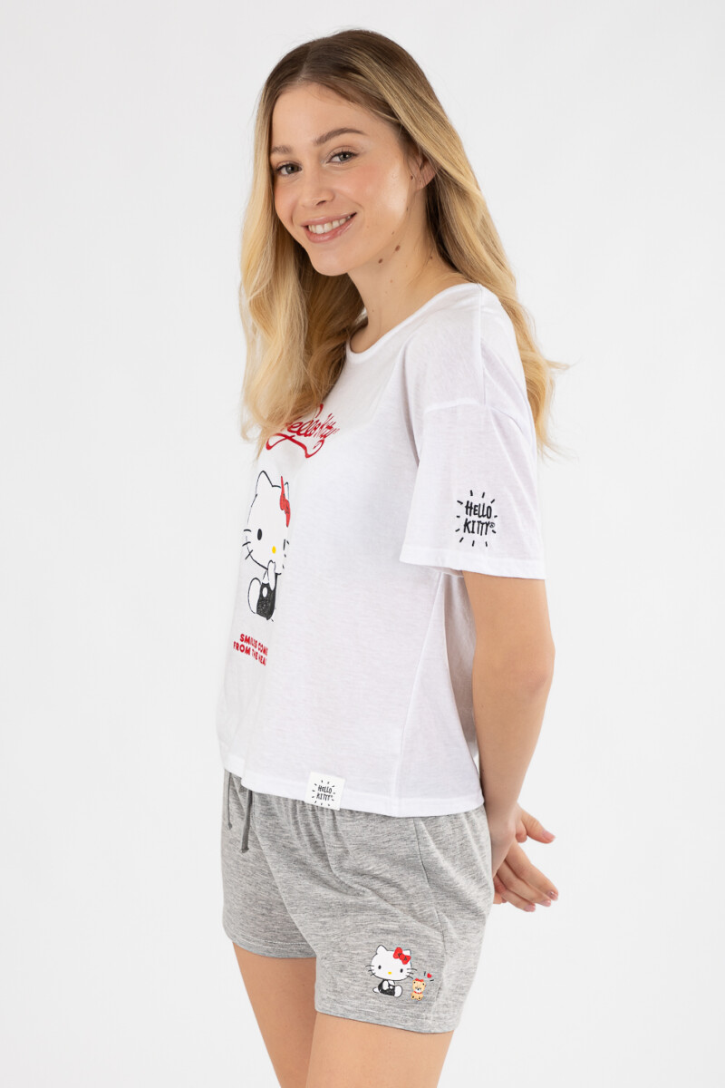 Pijama 1 hello kitty Gris melange