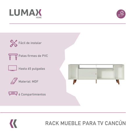 Rack de TV Lumax Cancún de hasta 65 pulgadas Rack de TV Lumax Cancún de hasta 65 pulgadas