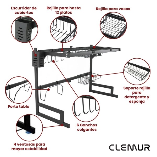 Escurridor de Platos de Cocina Sobre Pileta Escurreplatos de 65 cm Escurridor de Platos de Cocina Sobre Pileta Escurreplatos de 65 cm