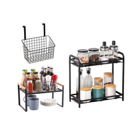 Kit Organizadores Cocina Negro x3 Sc