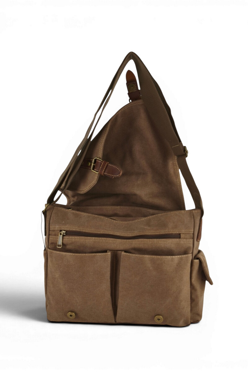 Bolso mensajero de lona Marrón