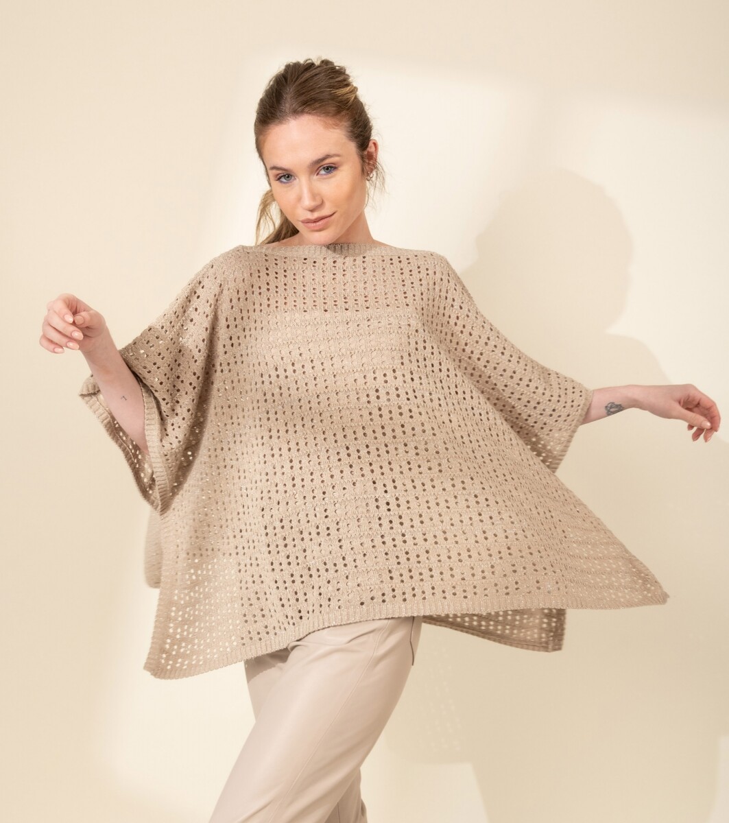 Poncho Pilar - Vison / Lurex 