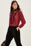 Camisa Gandha Lurex Bordo