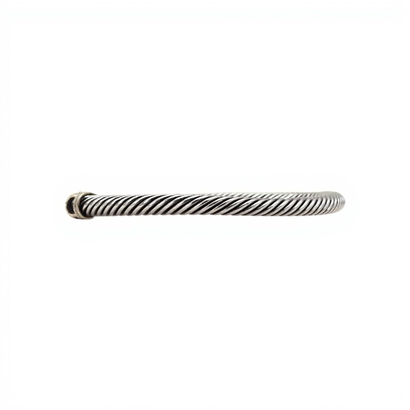 Brazalete Torneado-Plata y Oro-Con resina- BR5003 sinpiedra