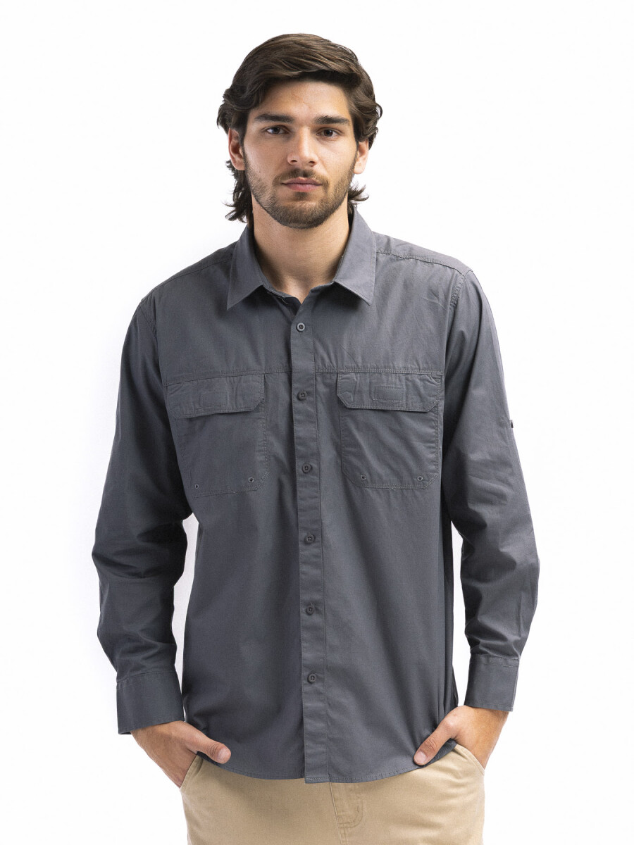Camisa Forum M/L Fishing - Gris Oscuro 