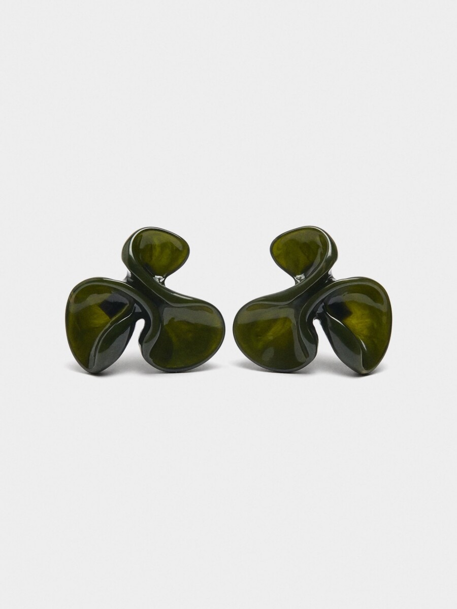 Pendientes De Flor De Resina violeta