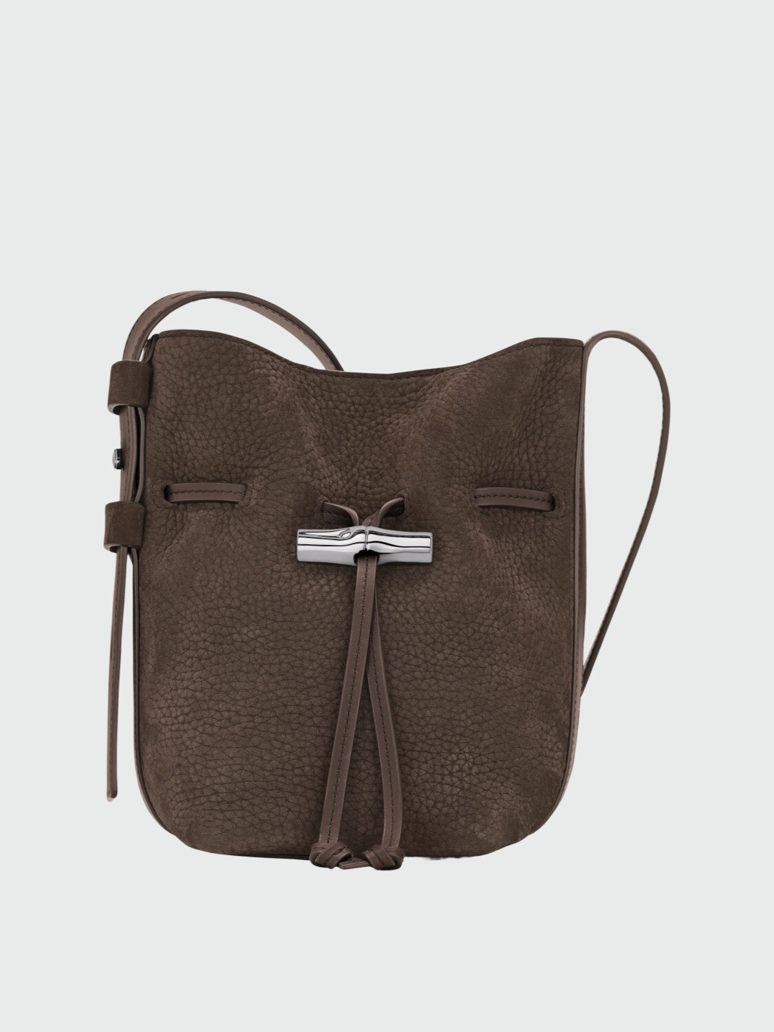 LONGCHAMP - LE ROSEAU VELVETY, CARTERA BUCKET XS Negro Estampado