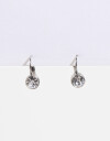 Aros Colgantes Cortos Strass Aros Cortos Strass Clásicos - Plateado Rodio