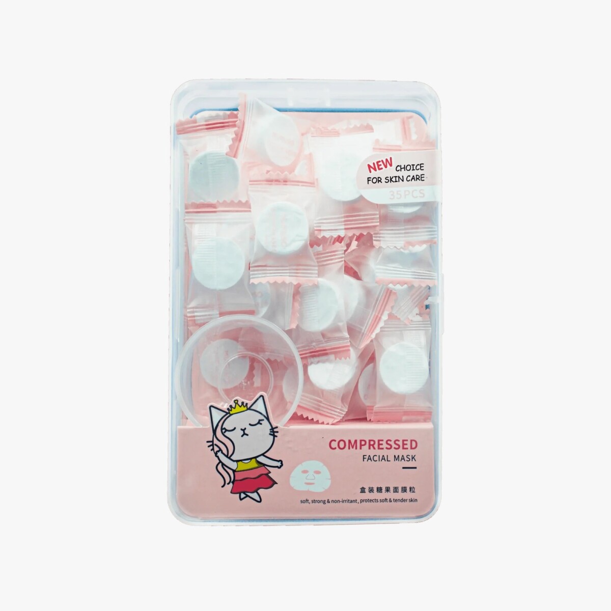 MÁSCARA FACIAL COMPRIMIDA ENVASADA EN CAJA (35PCS) 