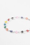 Pulsera ojitos plateado