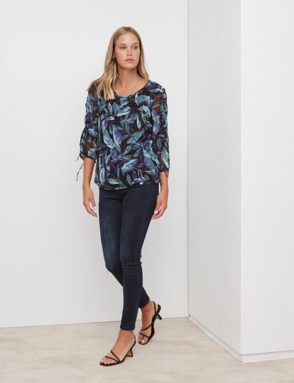 Blusa Tul Print MULTI/VERDE