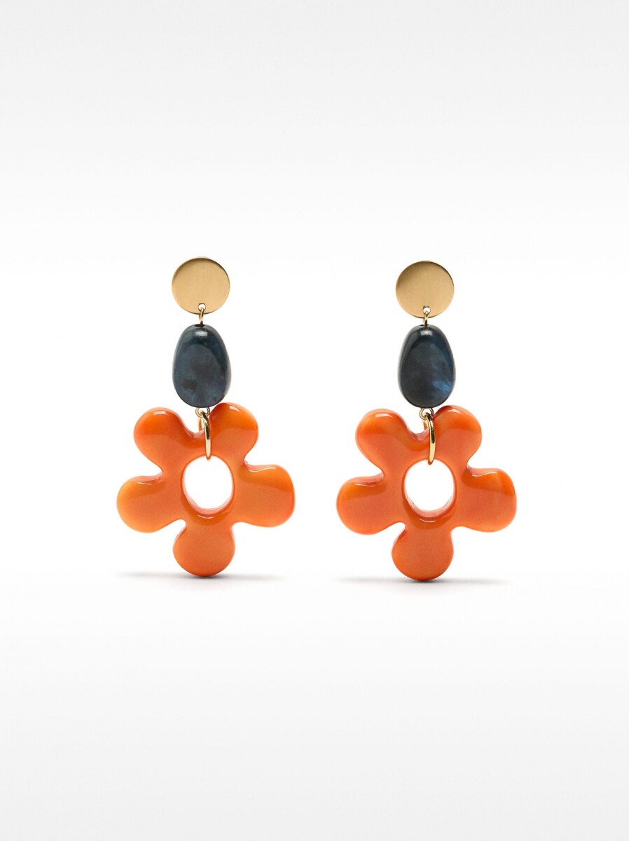 Pendientes Largos Flor - multicolor 