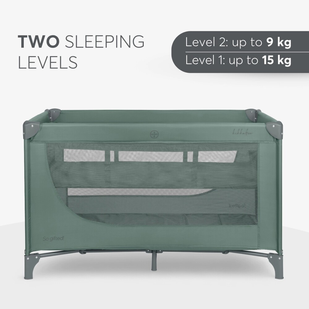 Practicuna 2 niveles KIKKABOO so gifted grey verde