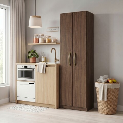 Mueble Multiusos Organizador de 5 Estantes con 2 Puertas - 170x 45,5 x 28,5 cm - Tabaco Mueble Multiusos Organizador de 5 Estantes con 2 Puertas - 170x 45,5 x 28,5 cm - Tabaco