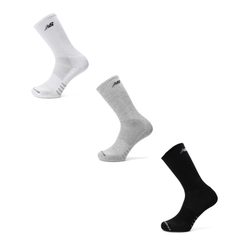 Medias Unisex New Balance Crew X3 Negro - Gris