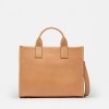 Cartera de mano Capri en cuero liso vegetal Vaqueta