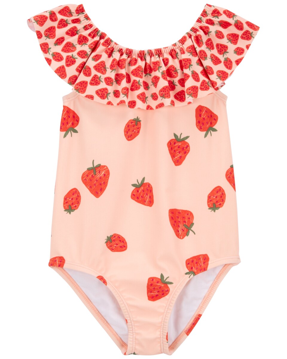Malla de baño una pieza con protección UPF 50+ diseño frutillas 