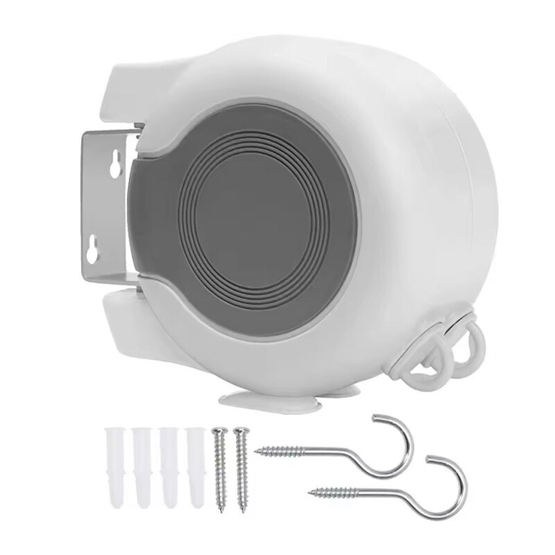 Tender De Ropa Doble Linea 13mts Tendedero D Pared Retractil Blanco Con Gris Tender De Ropa Doble Linea 13mts Tendedero D Pared Retractil Blanco Con Gris