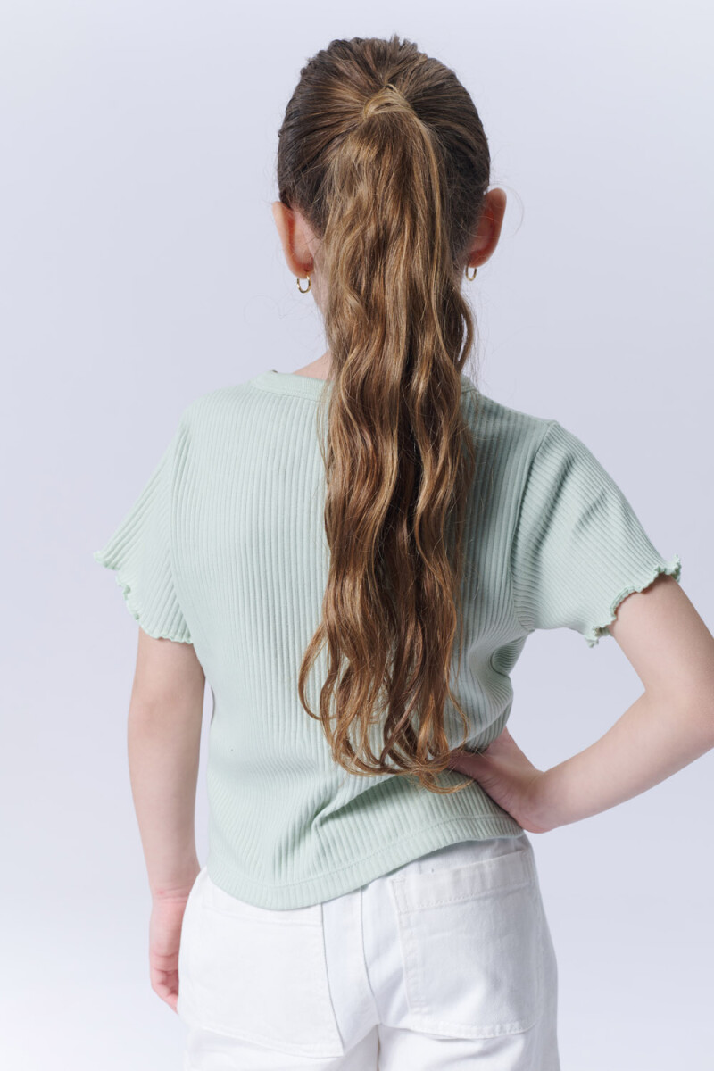 Remera Manga Corta Rib Verde