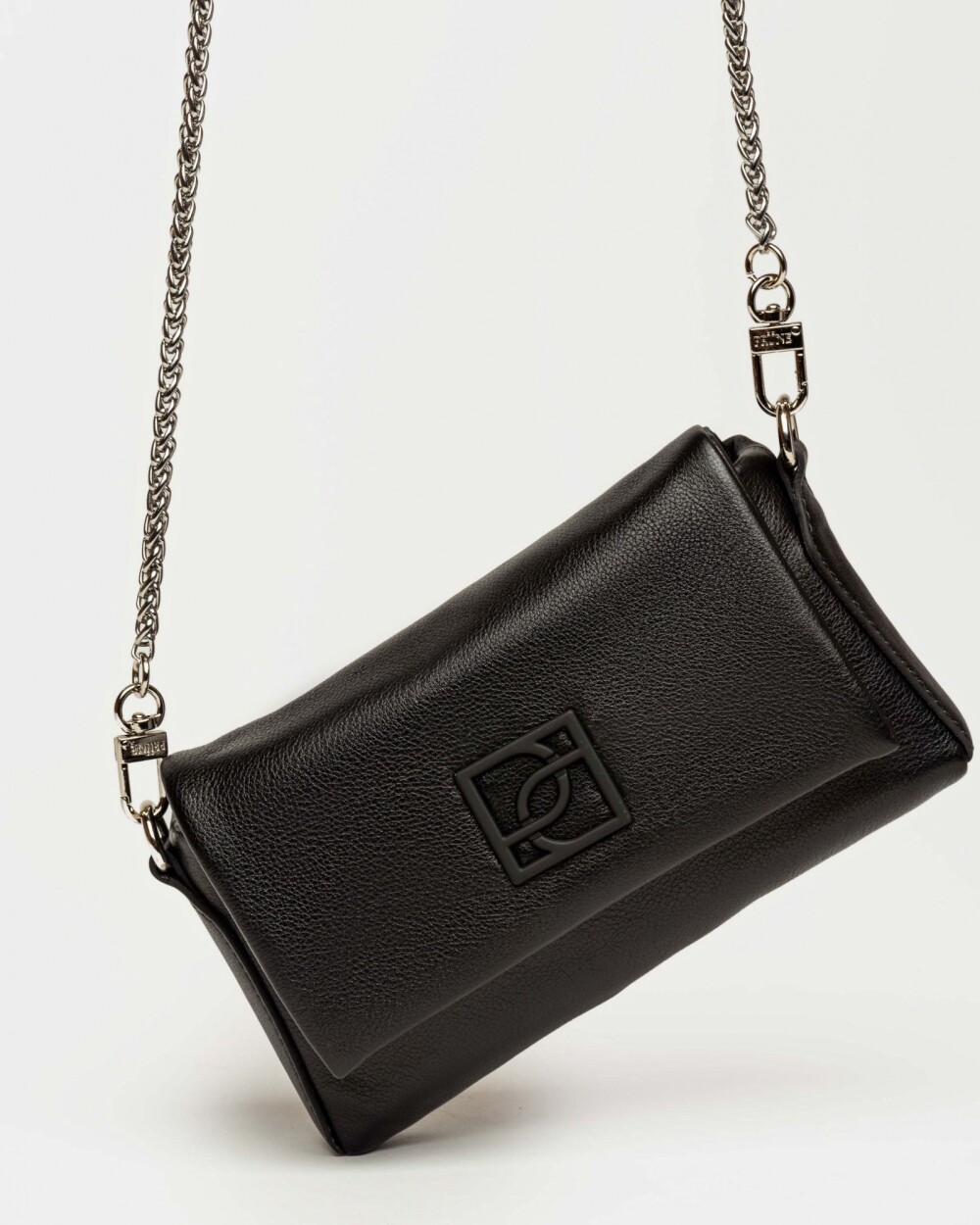 Mini bag Bloom en cuero graneado Negro